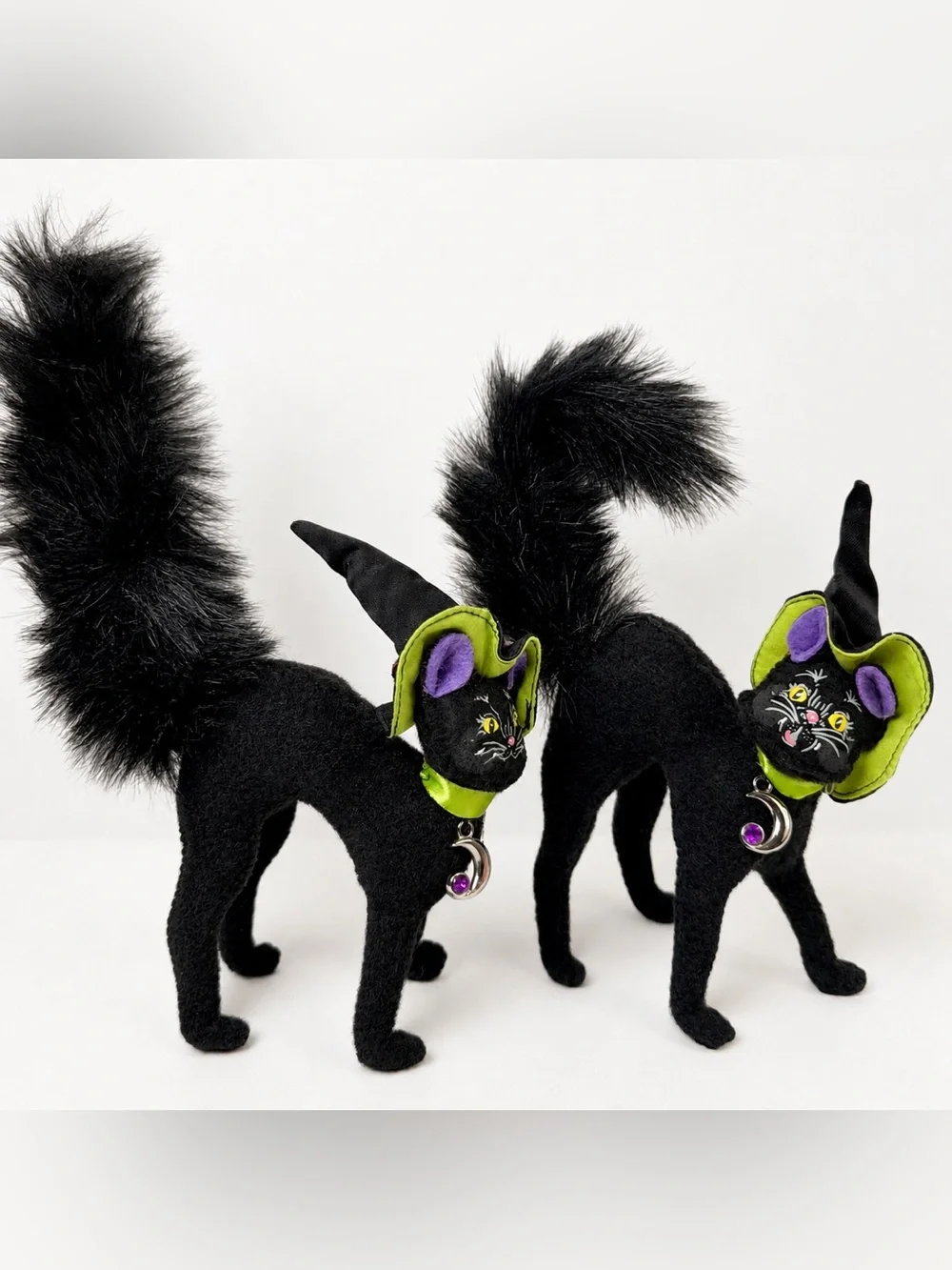 Annalee Black Cat Pair Halloween Decor Bendable Vintage Dolls